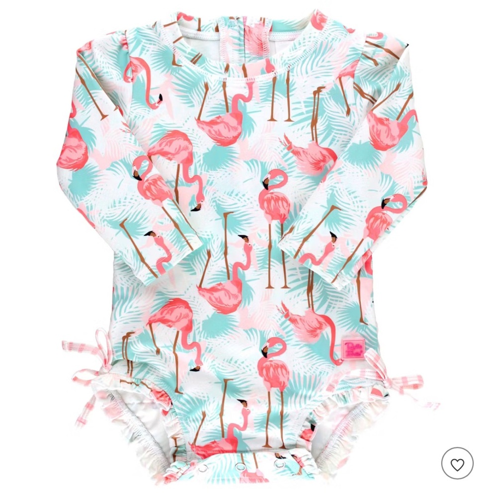 Ruffle Butts Tropical Flamingo Baby Swimsuit 3-6M